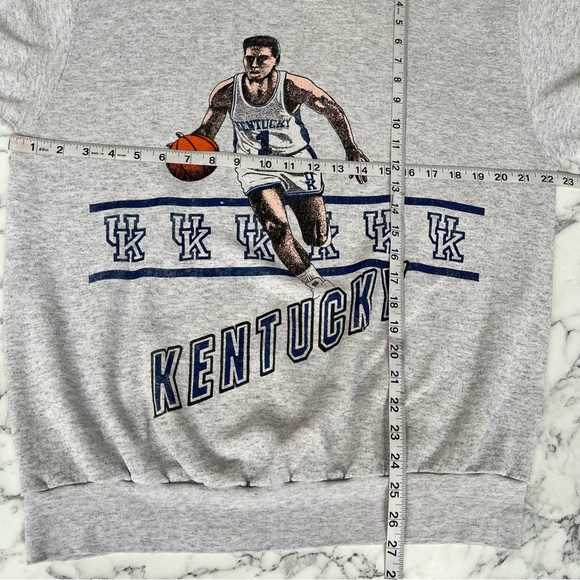 Vintage Gray UK Kentucky Wildcats Basketball Graphic Sweatshirt Crewneck - Picture 11 of 14